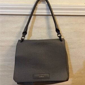 Furla Charcoal Leather Shoulder Bag